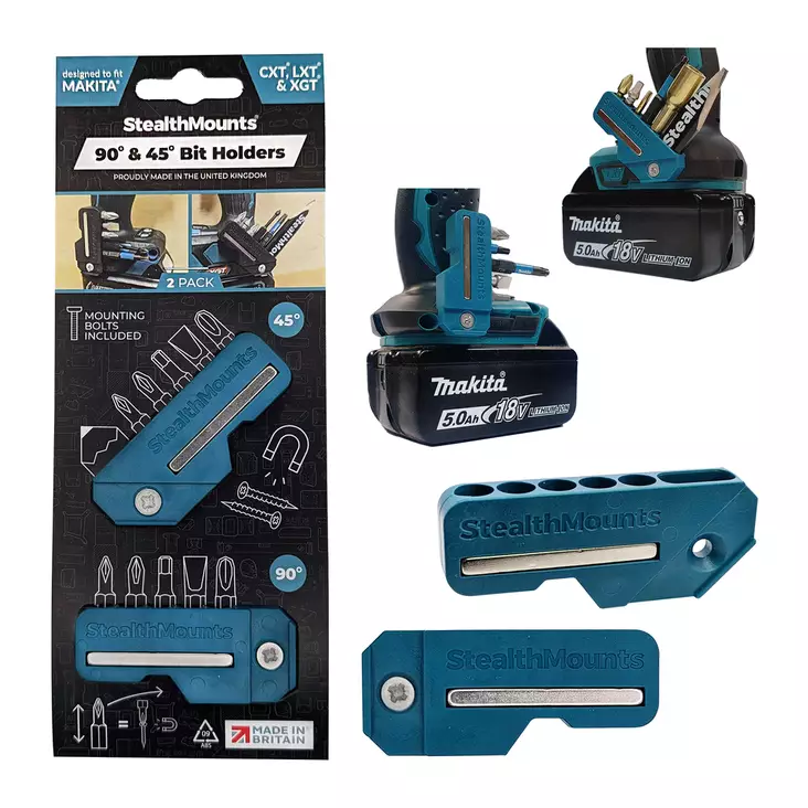 Stealth Mounts magneetti kärkipidin porakoneeseen Makita kulmamalli 2kpl - StealthMounts työkalupidikkeet - BH-MK-4590-BLU - 1
