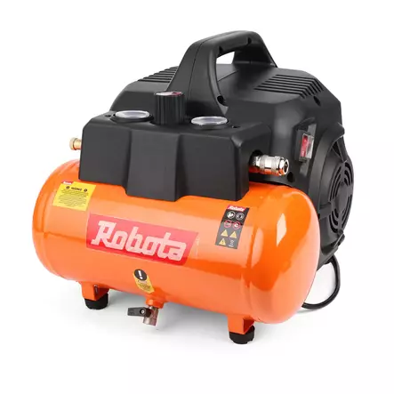 Robota K6S kompressori 6l 1,1HP 850W hiljainen, 6-8bar - Paineilmakompressorit - R01-10134 - 1